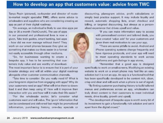 January 2019 – Cash and Carry Management – Intelligent use of technology